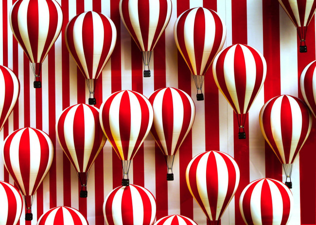 Обои картинки фото авиация, воздушные шары дирижабли, шары, полоски