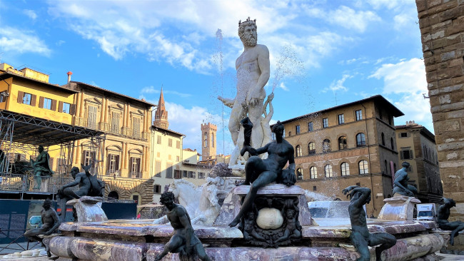 Обои картинки фото fountain of neptune, города, флоренция , италия, fountain, of, neptune